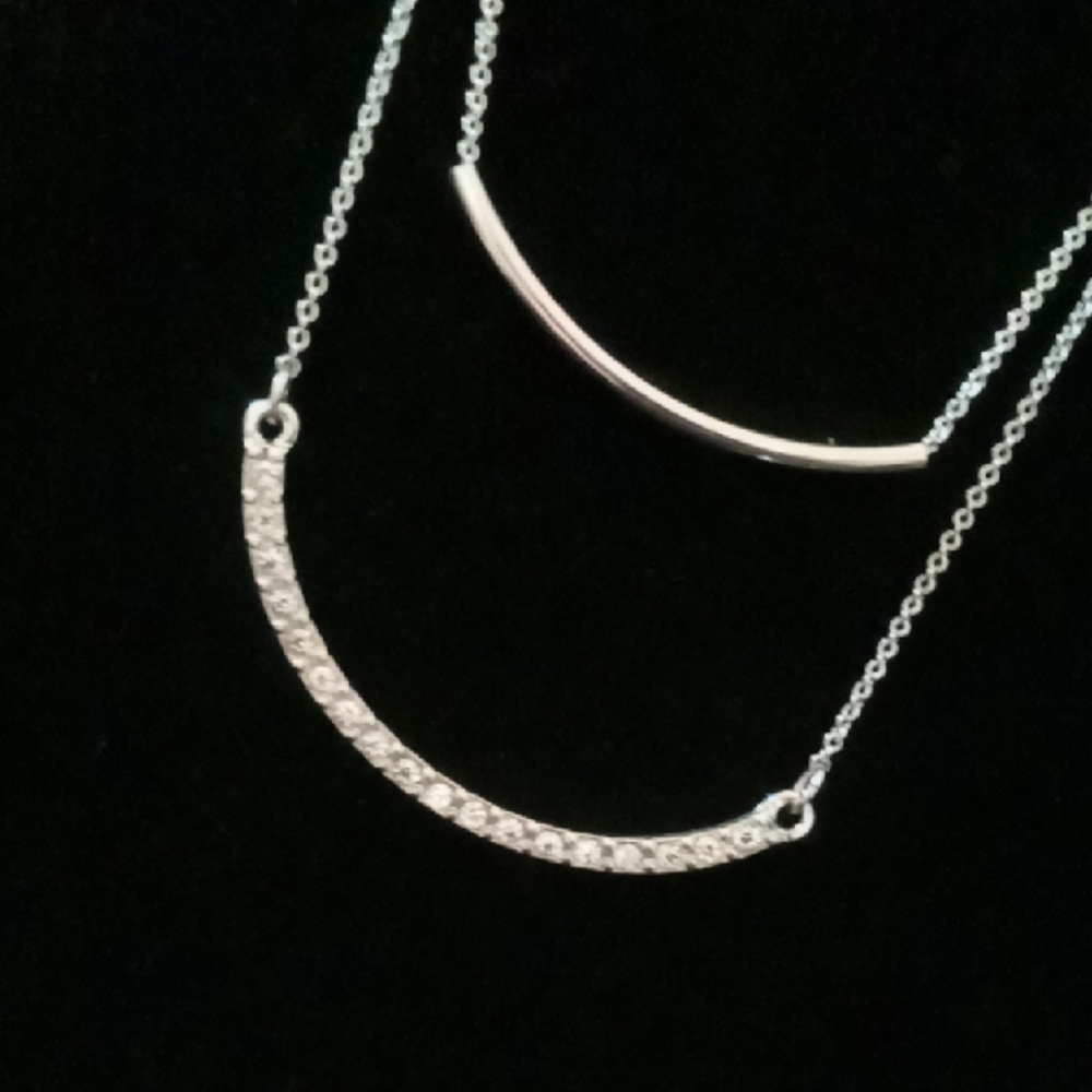 Premier designs Elegant Silver Double Layer Necklace .